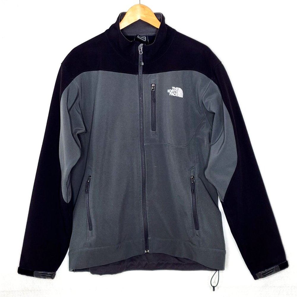 The North Face Apex Bionic Full Zip Jacket Mens Gray Black Colorblock - Picture 1 of 9